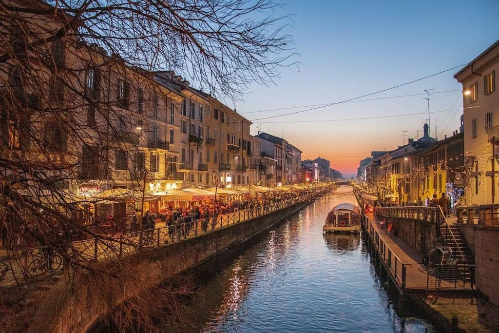 Apartament Navigli 10 Min Loft Moderno Con Area Esterna Mediolan Zewnętrze zdjęcie